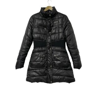 Coogi Black Long Fitted Puffer Coat Size Small Y2K 90s Outdoor Winter Streetwear